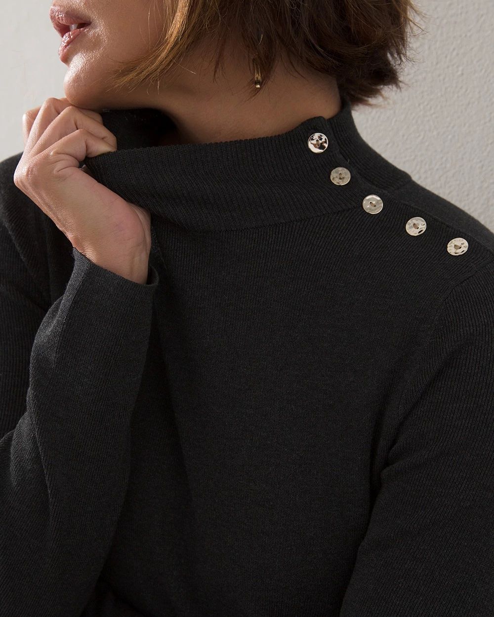 Ecovero Side Button Turtleneck Sweater | Chico's Ecovero Side Button Turtleneck Sweater | Chico's
